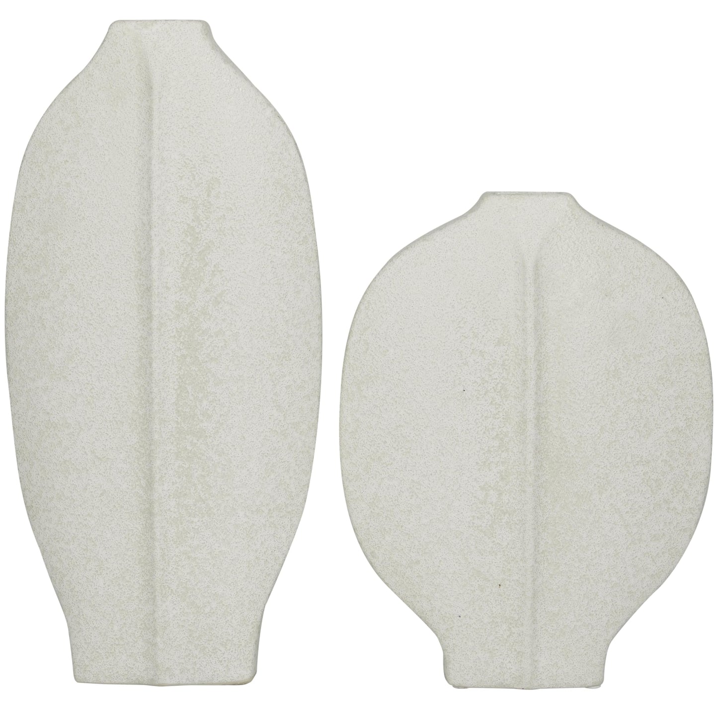 White Textured Vase Set, Modern Home Decor