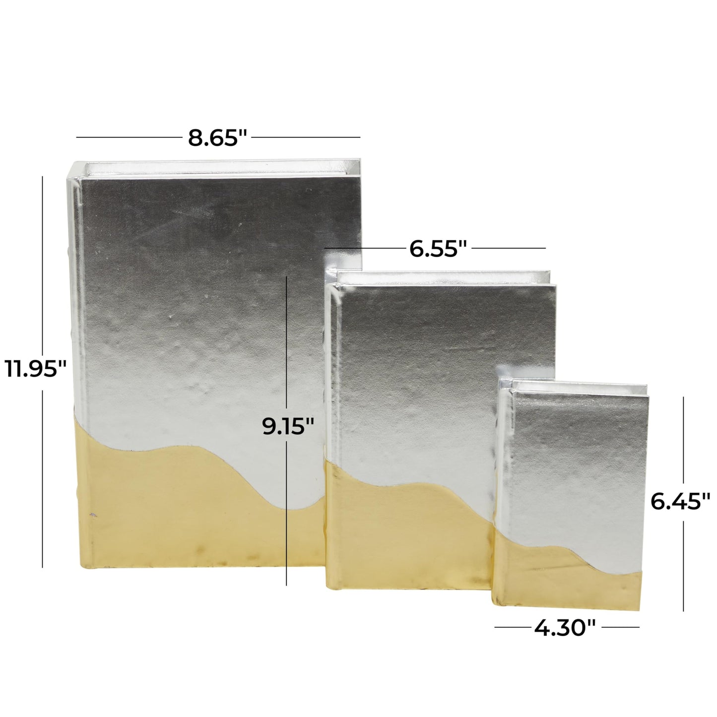 Silver - Gold Faux Leather, Decor Storage Box Set