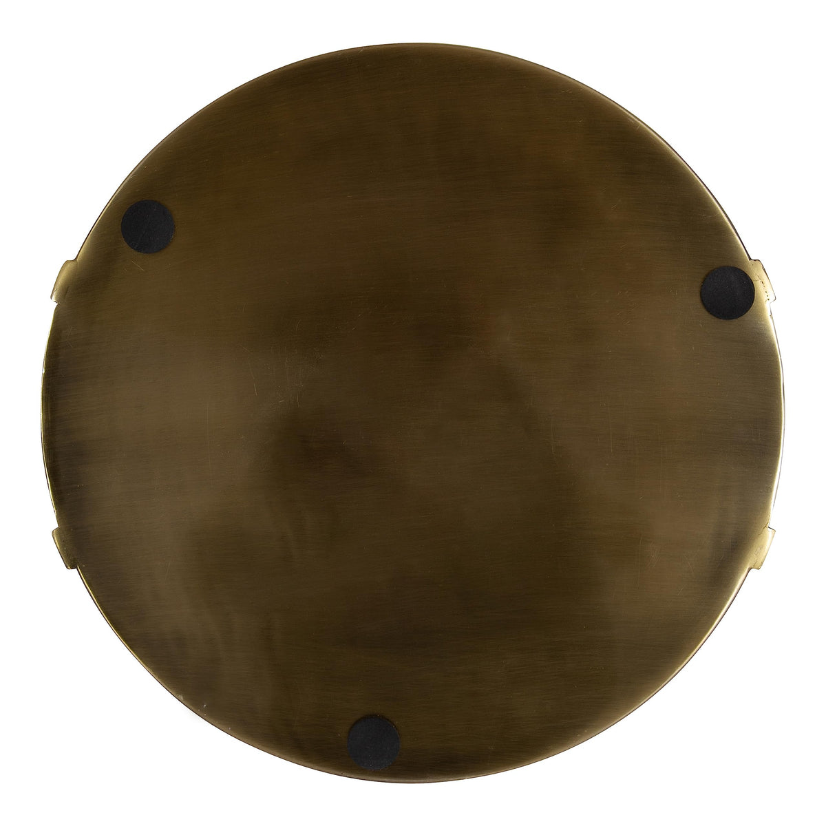 Brass Metal Round Tray, 15 x 15, Modern Glam Circular Decorative Serving Tray with Handles