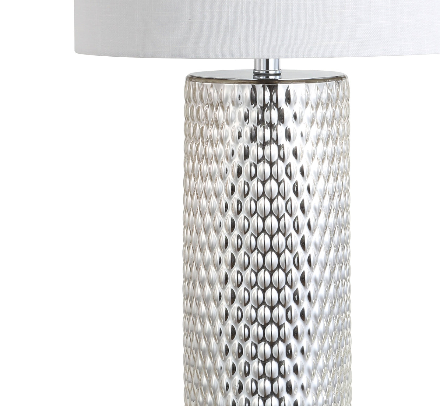 Silver Hammered 30" Table Lamp
