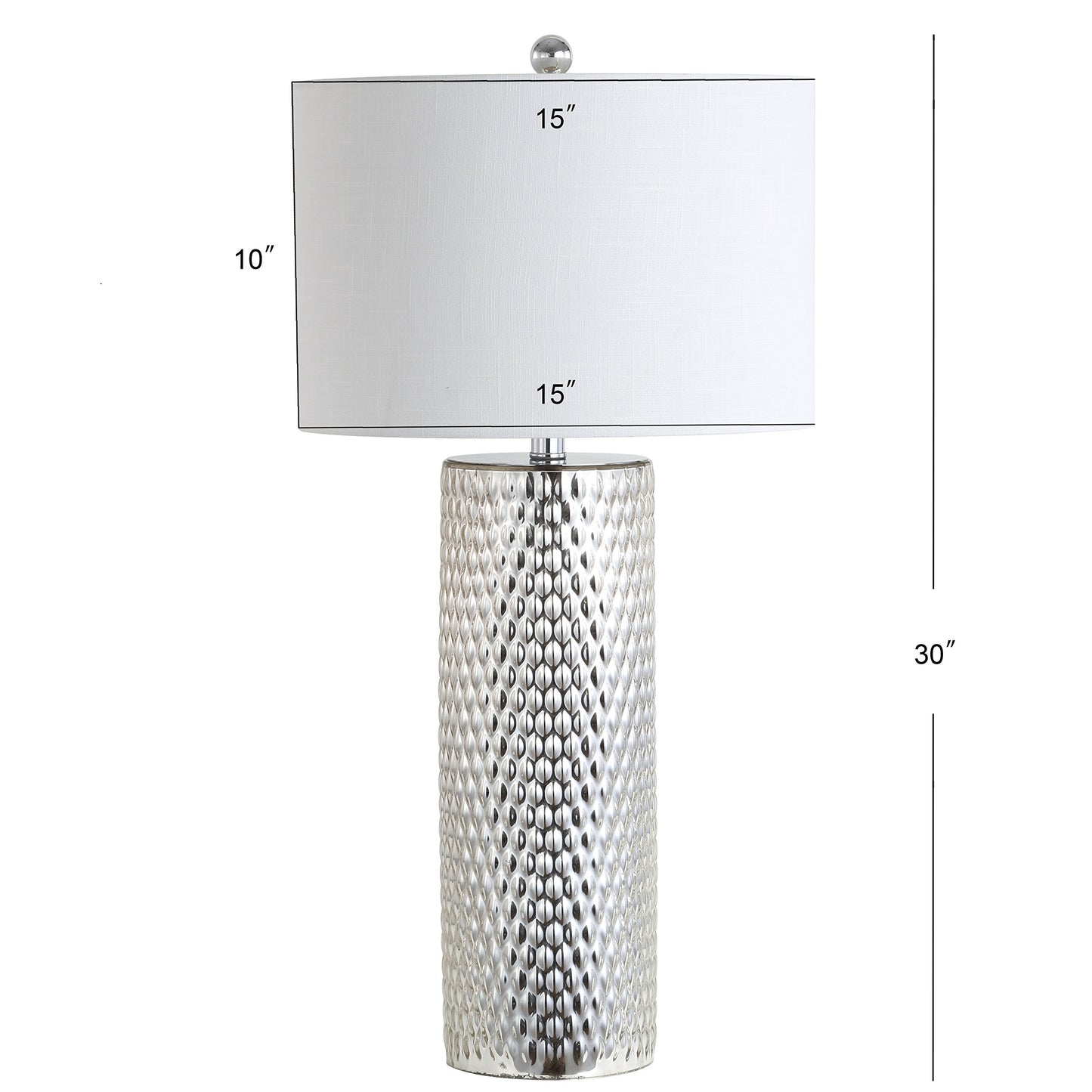Silver Hammered 30" Table Lamp