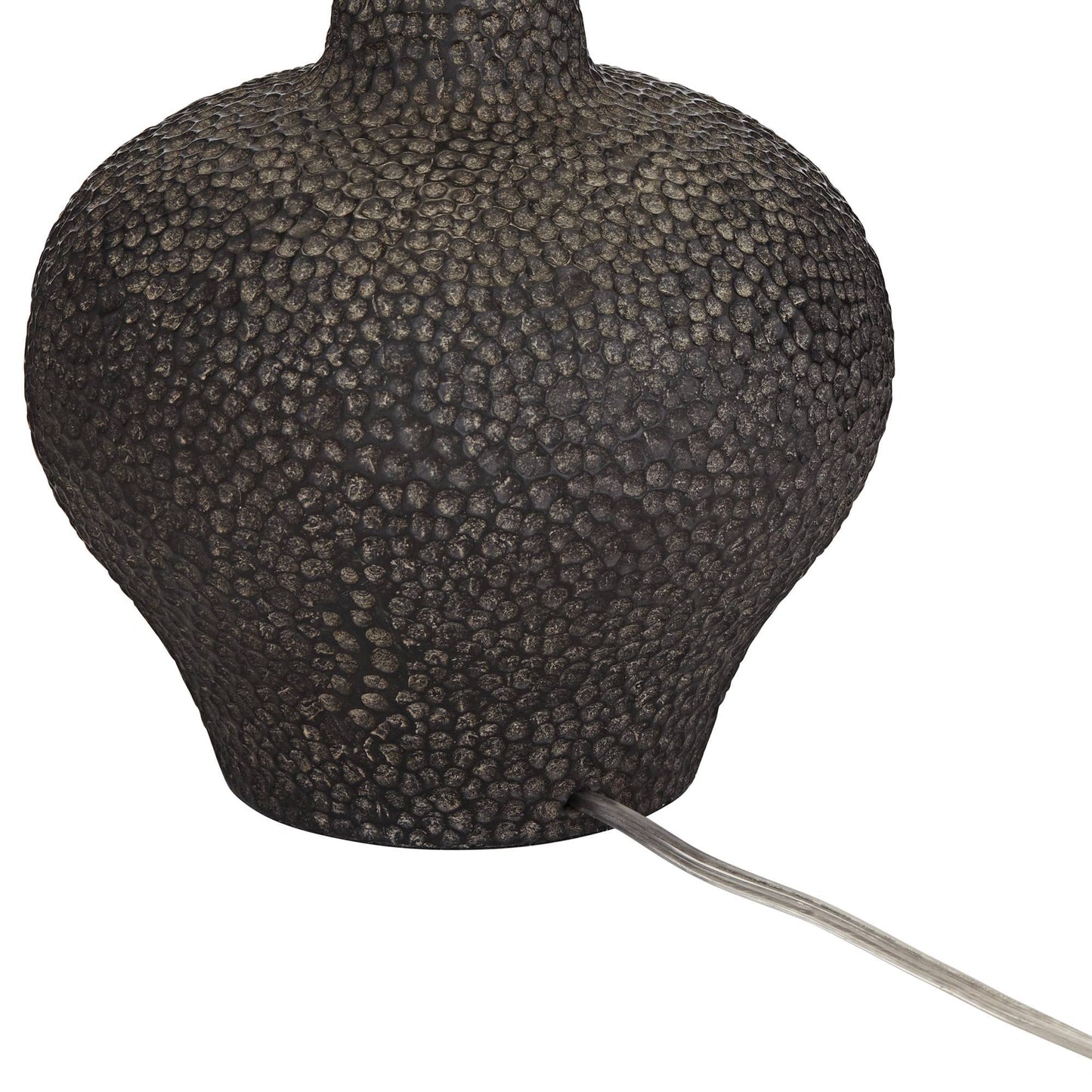 Black Modern Table Lamp, 27" Tall Black Pebbled Pattern