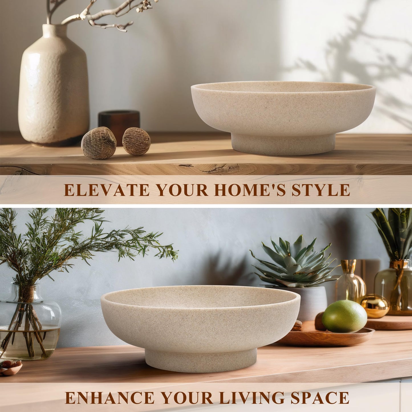 Beige Decor Bowl Modern Large
