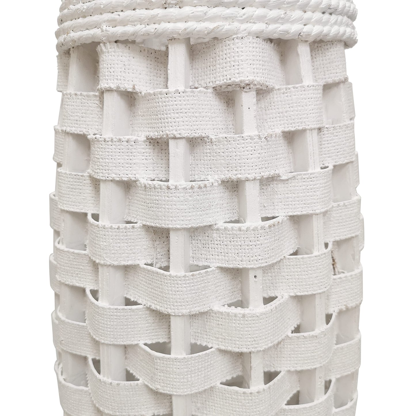 White High Wood Floor Vase