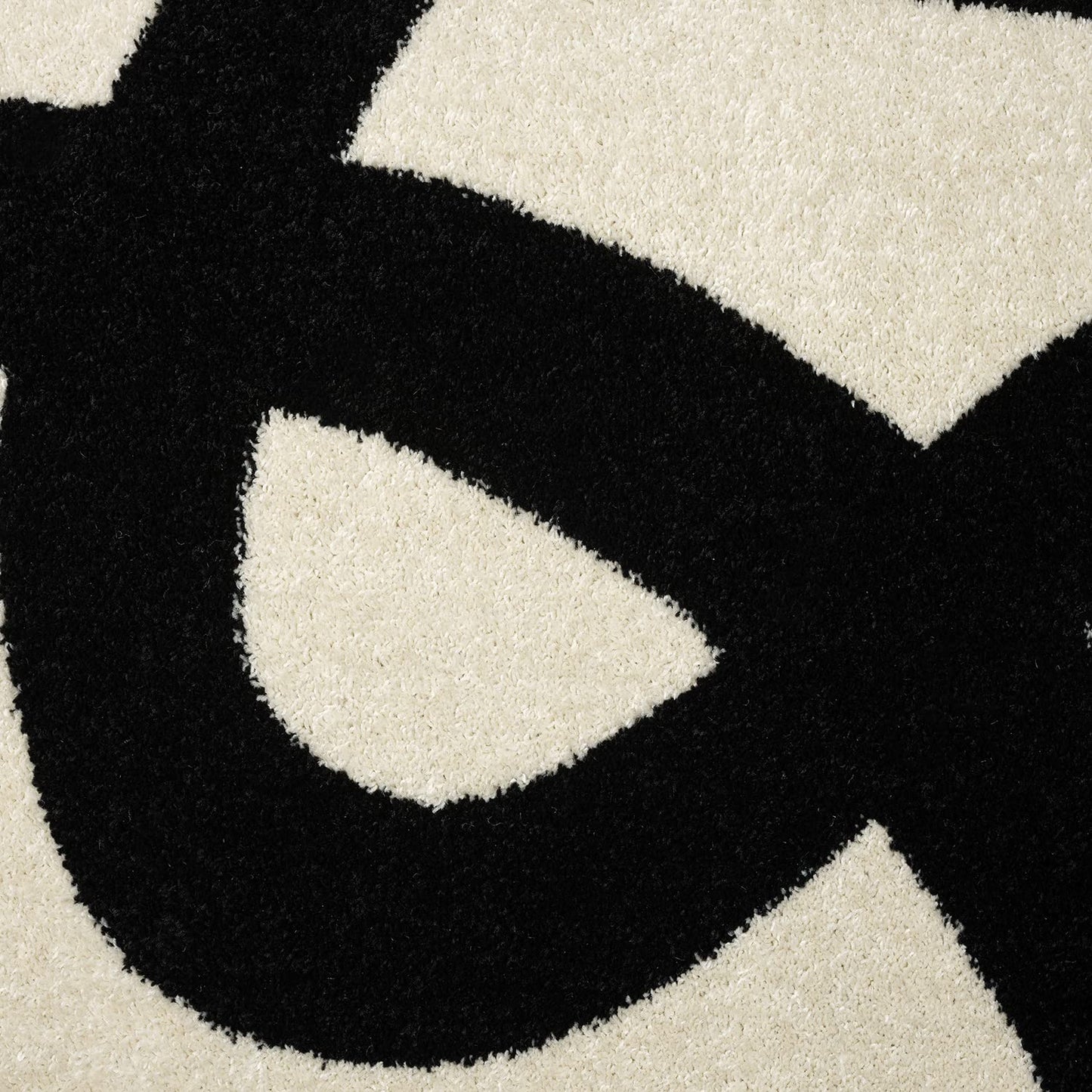 Beige and Black Abstract, Line Design 8"x10" Area Rug