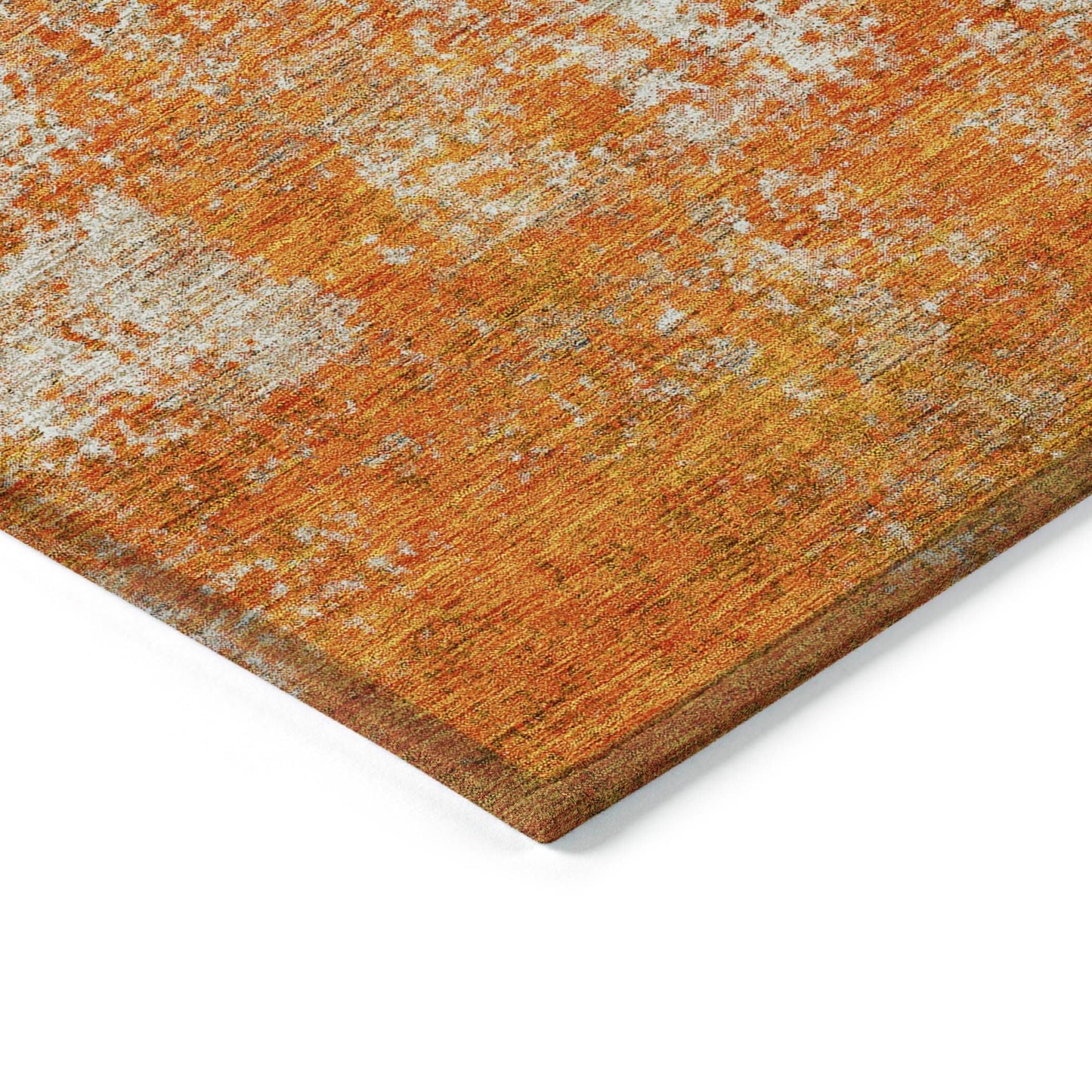 Orange Abstract Area Rug 8' x 10' Indoor/Outdoor