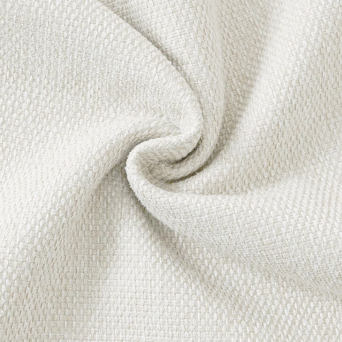 Cream White Textured, Natural Linen Look Throw Pillow Covers. 20x20 inch Set of 2