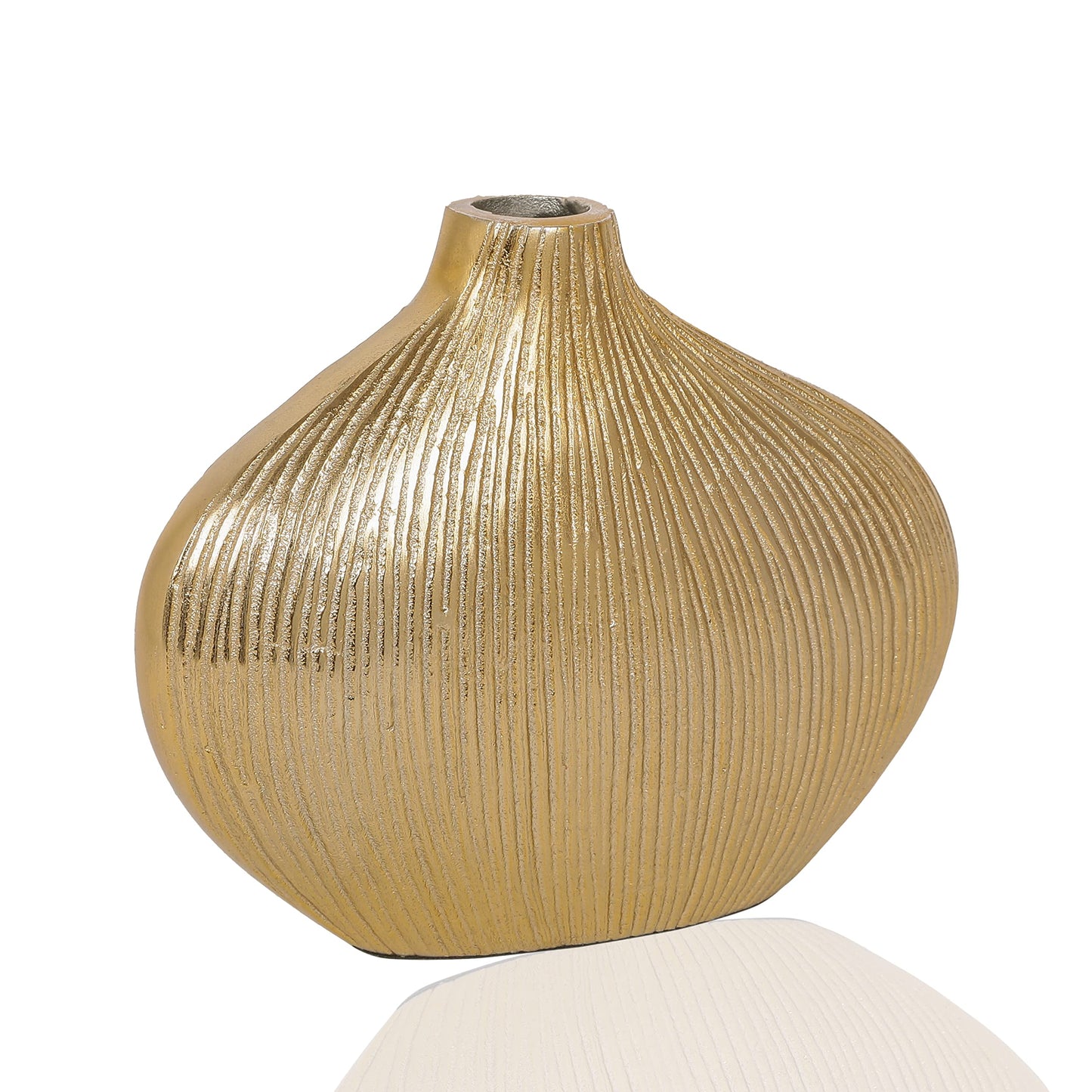 Handcrafted Textured Gold Metal Vase