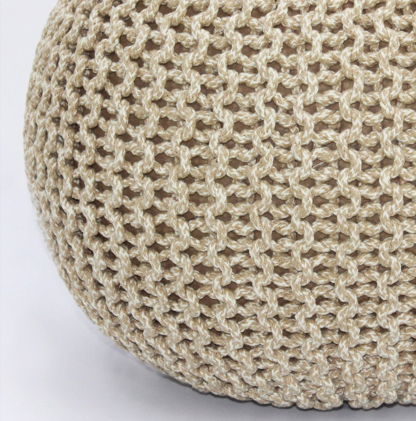 Natural Round Pouf Ottoman