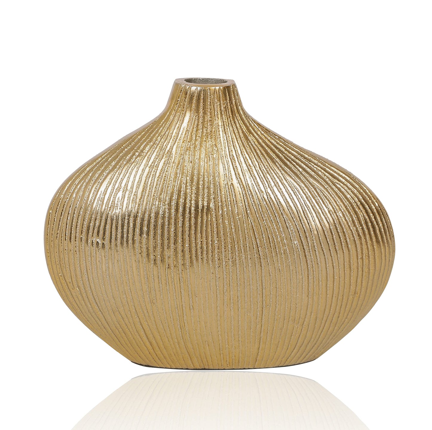 Handcrafted Textured Gold Metal Vase